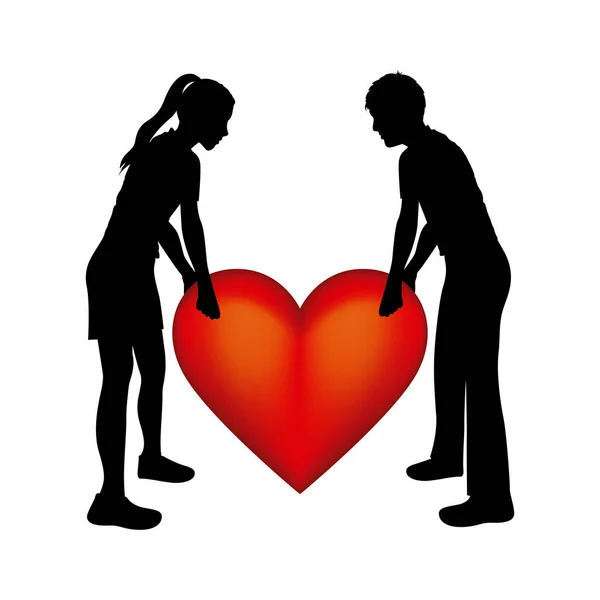 Personnes en amour couple icône — Image vectorielle