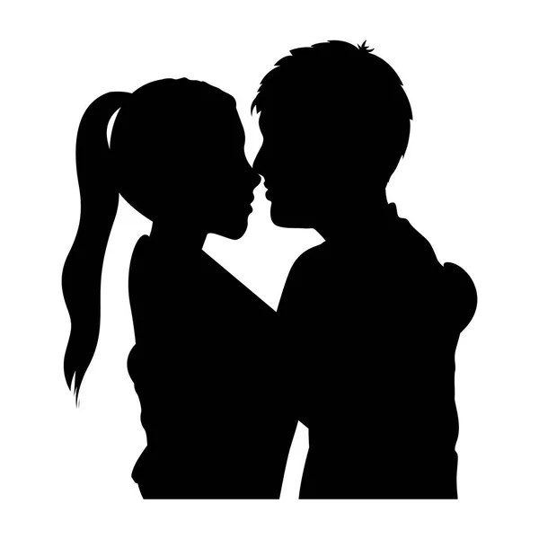 Personas enamoradas pareja icono — Vector de stock