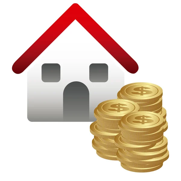 Comprar casa para el icono de la familia — Vector de stock