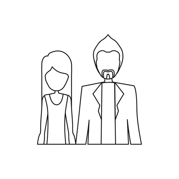 Personnes couple ensemble icône — Image vectorielle