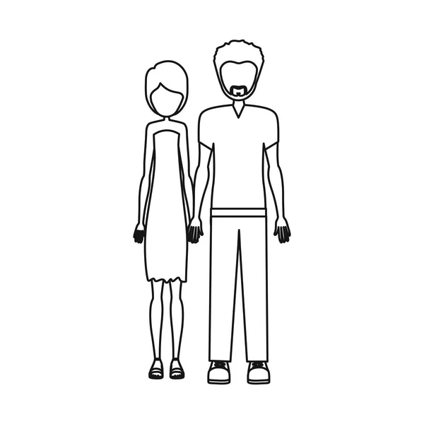 Personnes couple ensemble icône — Image vectorielle