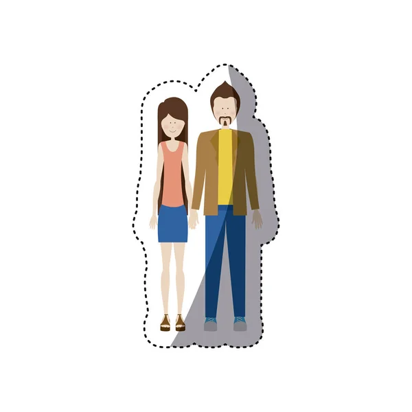 Personnes couple ensemble icône — Image vectorielle