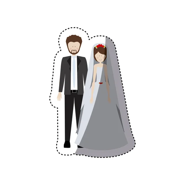 Personas casadas pareja icono — Vector de stock