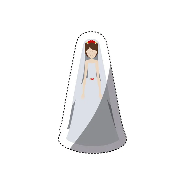 people woman with wedding dress icon