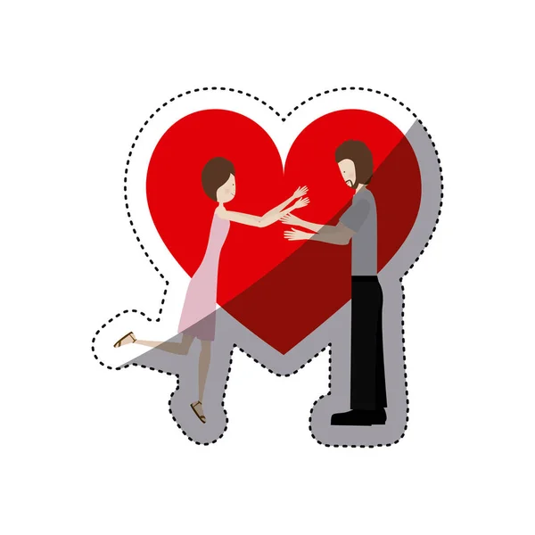 People in love couple icon — Stock Vector