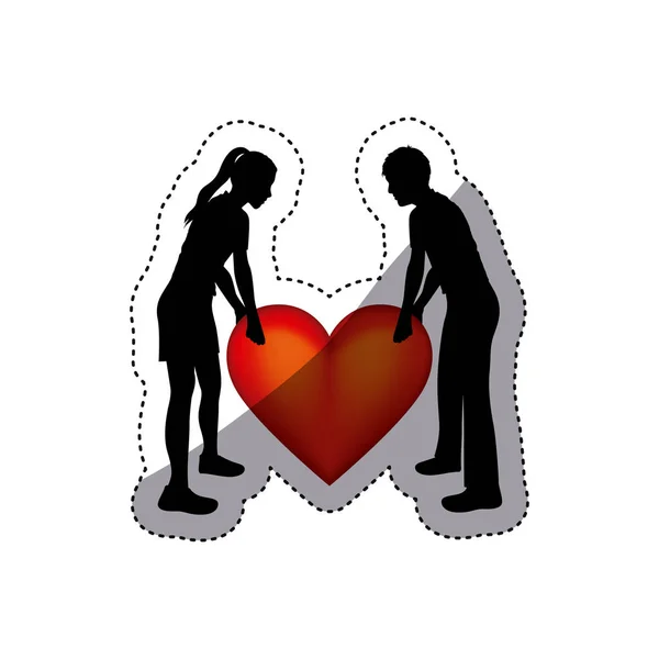 Personnes en amour couple icône — Image vectorielle