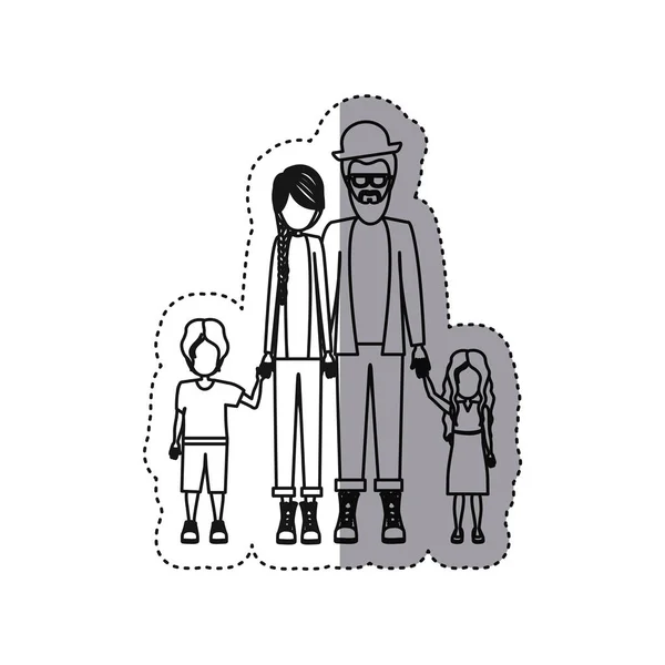 people couple with their children icon