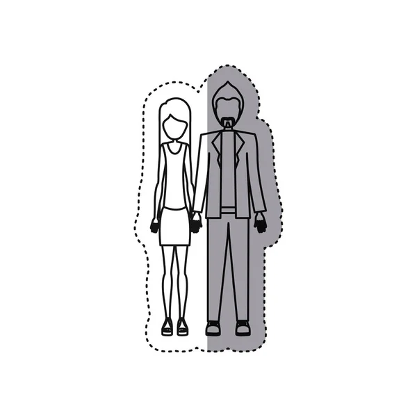 Personnes couple ensemble icône — Image vectorielle