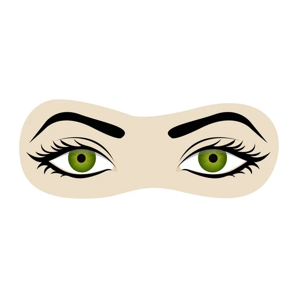 Color silhouette with female eyes open and eyebrow — Stock Vector