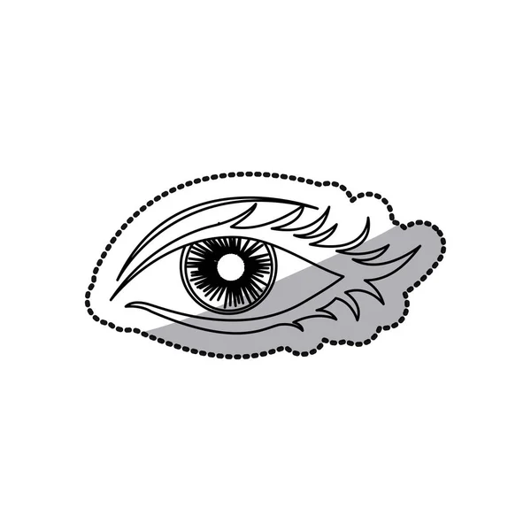 Наклейка контурне жіноче око відкрито — стоковий вектор