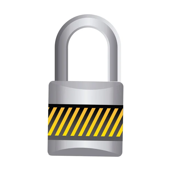 Metal padlock with striped colorful body and shackle — Stock Vector