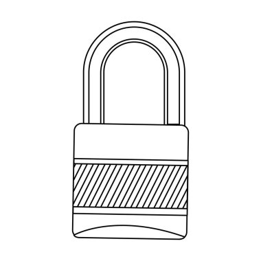 şeritli gövde ve zincir ile siluet metal asma kilit