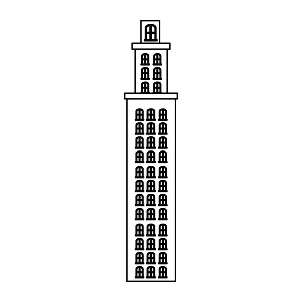 複数階のシルエット タワー レジデンス — ストックベクタ