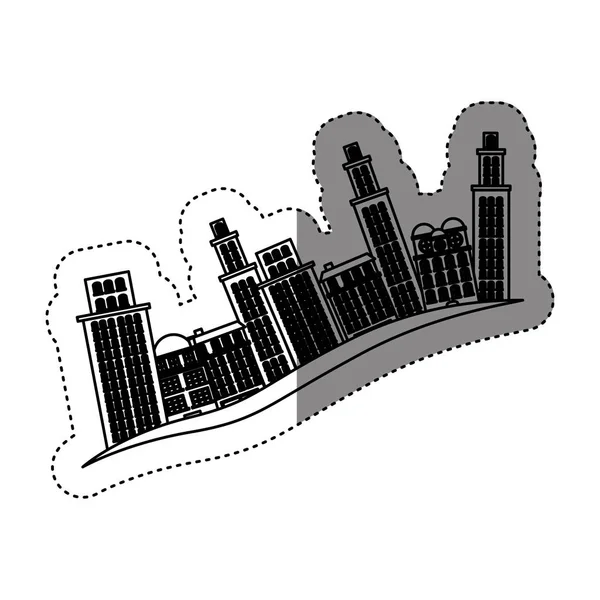 Obrázek ikony budovy města — Stockový vektor