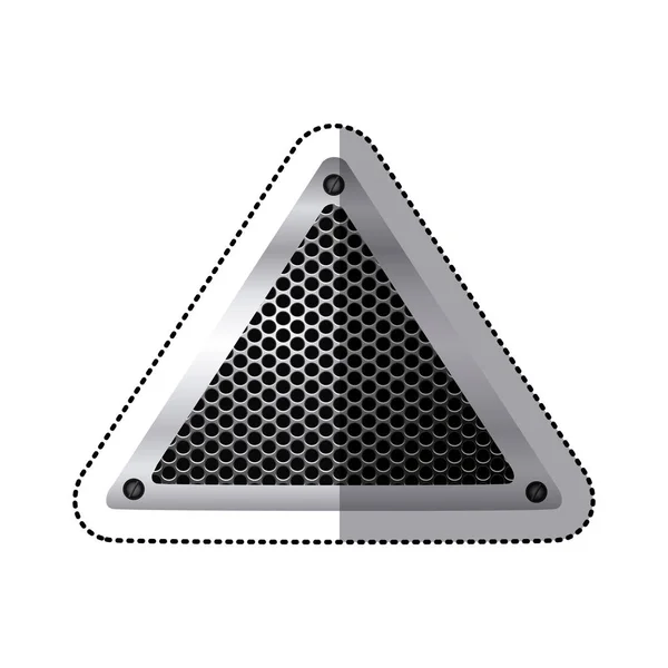 Adesivo triangular quadro metálico com grelha perfurada — Vetor de Stock