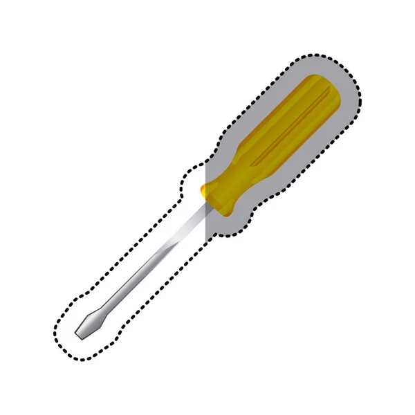 Ícone de chave de fenda adesiva com ponta de pá — Vetor de Stock