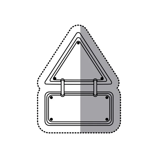 Samolepka siluety dopravní značka plaku a šrouby — Stockový vektor
