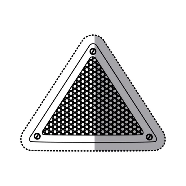 Силуэт наклейки треугольная металлическая рама с перфорированной решеткой — стоковый вектор