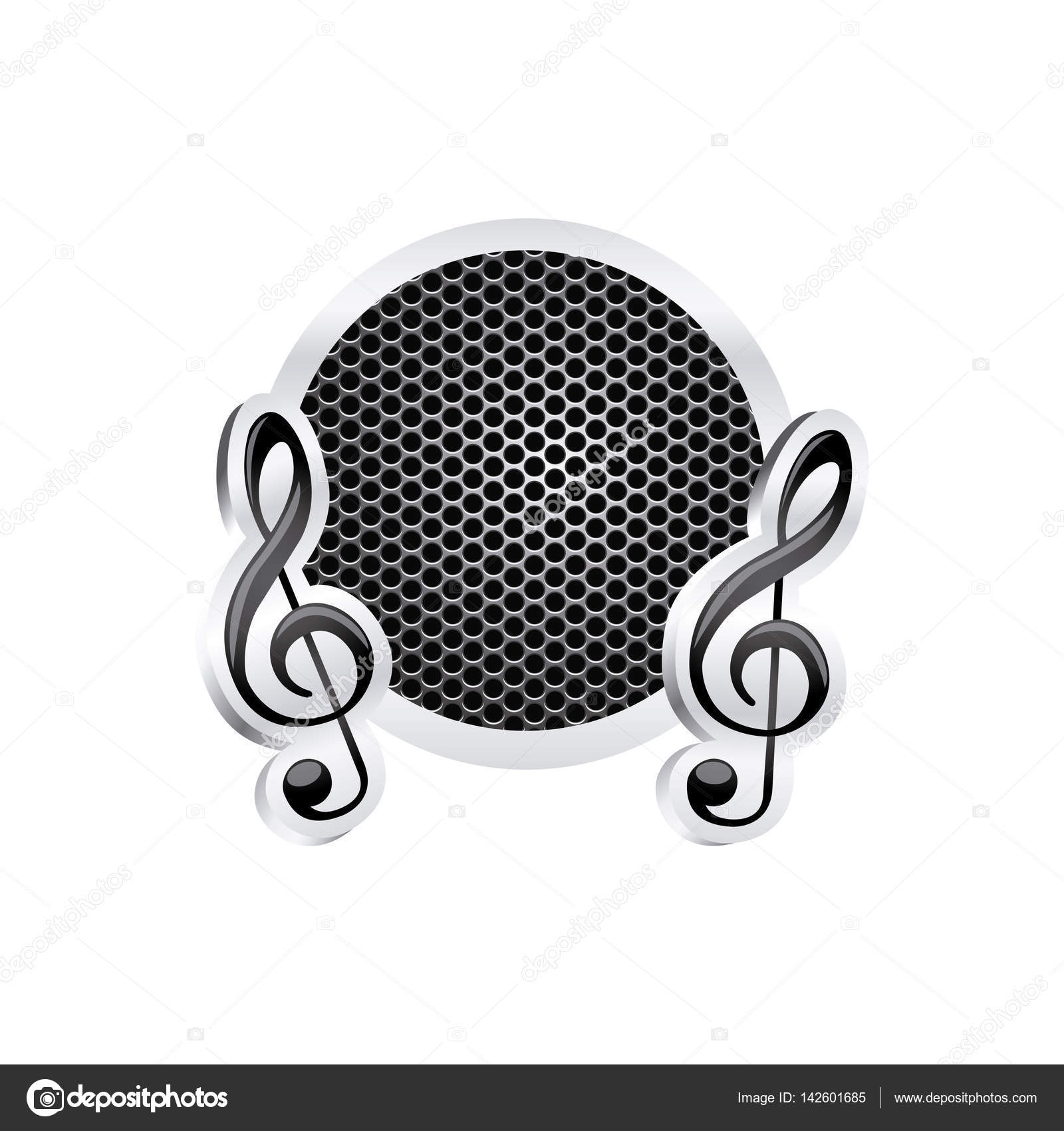 Giftig Flipper Stevenson Tegn musik diskant clef ikon relief med metallisk ramme med grill  perforeret Stock Vector by ©grgroupstock 142601685