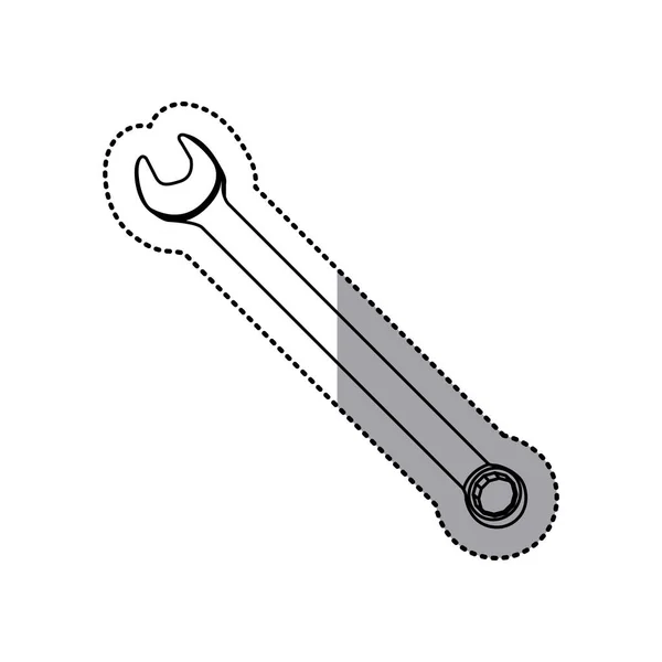 ステッカー シルエット金属レンチ約アイコンをツール — ストックベクタ