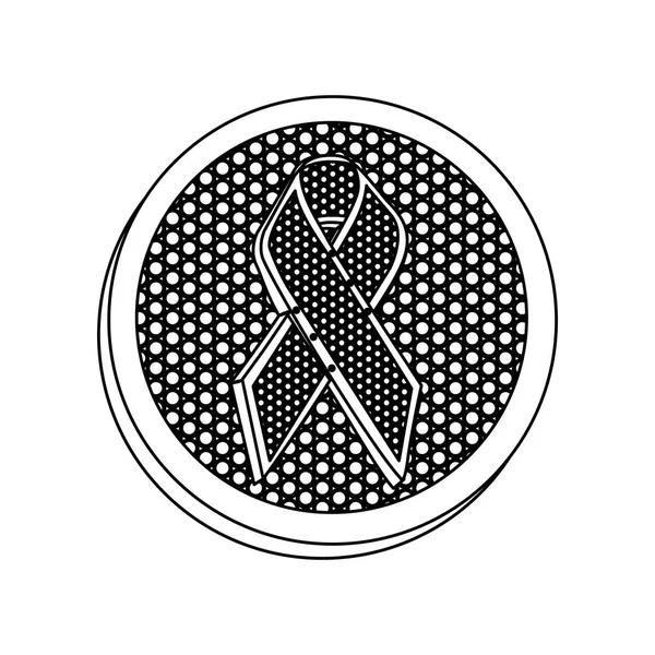 Emblème noir icône du cancer du sein — Image vectorielle