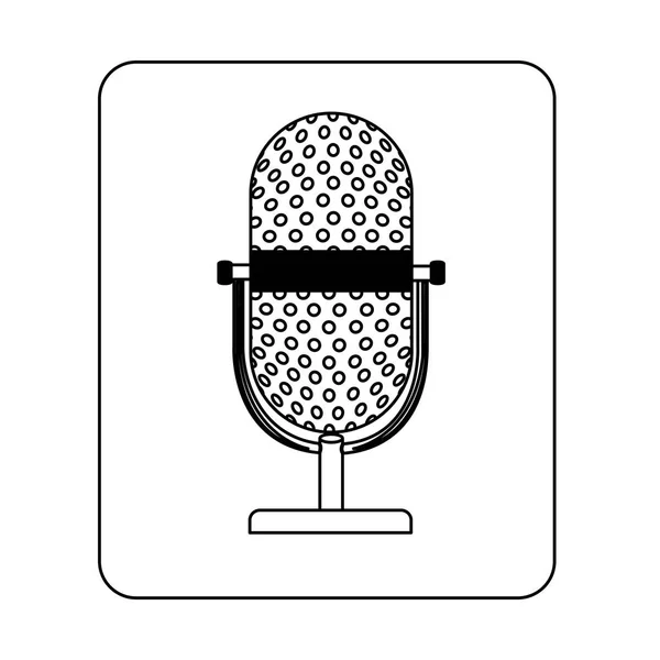 Emblem microphone icon stock — Stock Vector