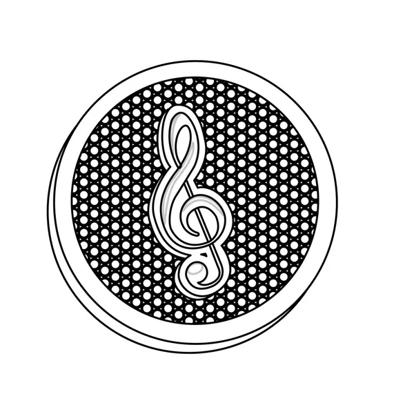 Emblema símbolo de la música icono — Vector de stock