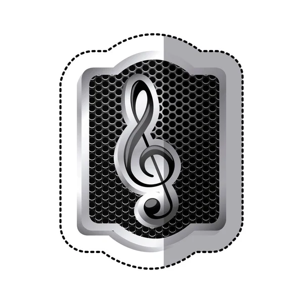 Emblem music symbol icon — Stock Vector