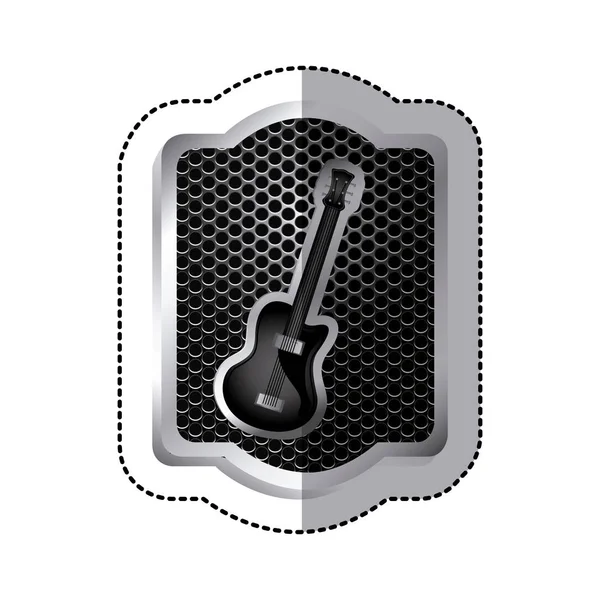 Emblem electric guitar icon — Stock Vector
