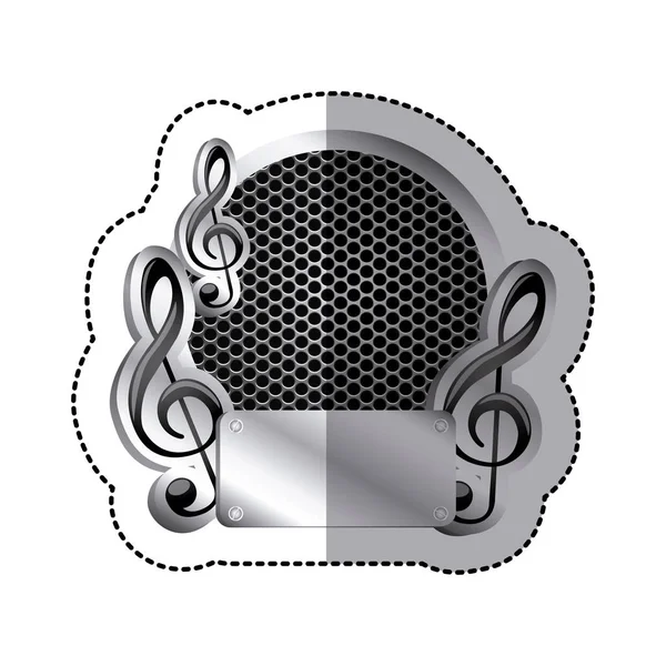 Emblem music plaque icon — Stock Vector