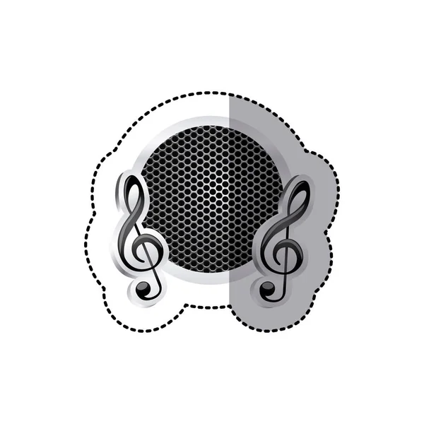 Emblem music symbol icon — Stock Vector