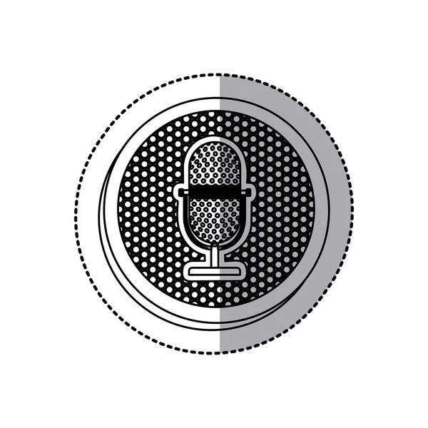 Emblema micrófono icono stock — Vector de stock