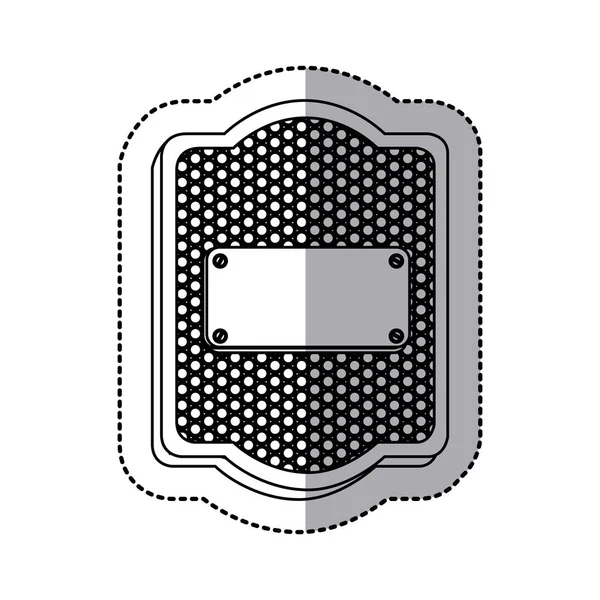 Emblème plaque à l'intérieur icône de bouclier — Image vectorielle