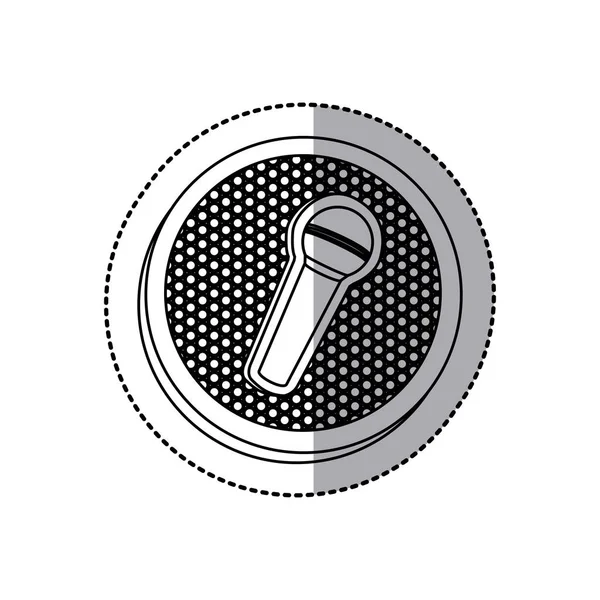 Emblème microphone icône stock — Image vectorielle