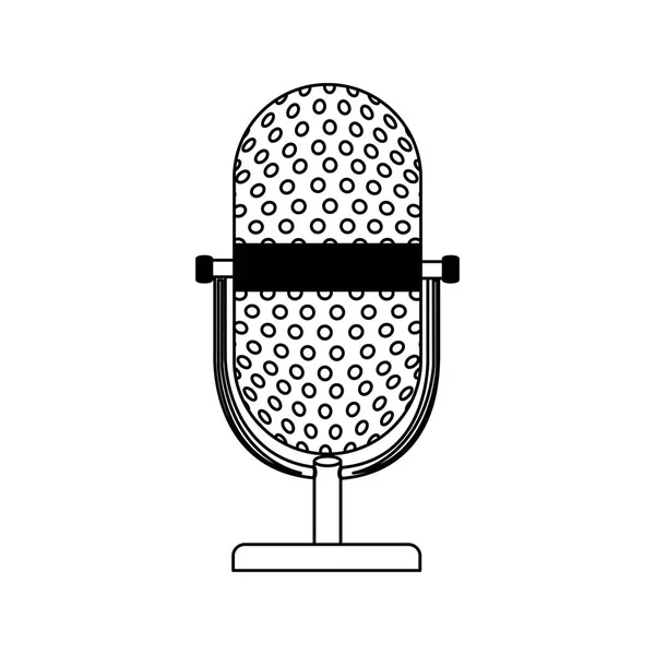 Emblema microfone ícone estoque —  Vetores de Stock