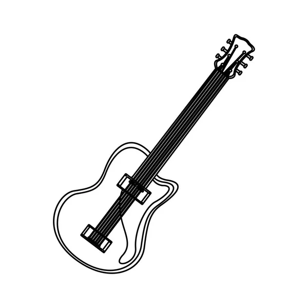 Emblem electric guitar icon — Stock Vector