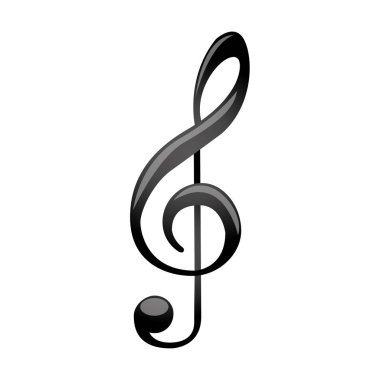 tek renkli siluet işareti müzik tiz nota anahtarı ile