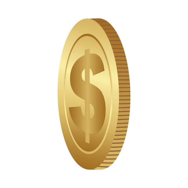 Sylwetka koloru z monet w widoku z boku — Wektor stockowy