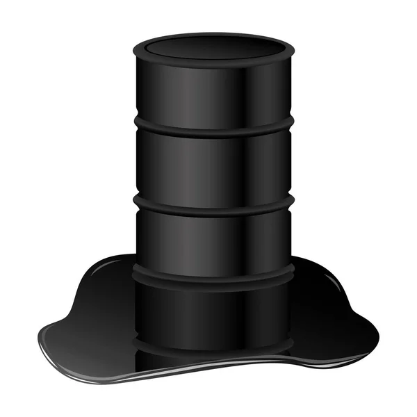 Farbsilhouette mit ausgetretenem Barrel Öl — Stockvektor