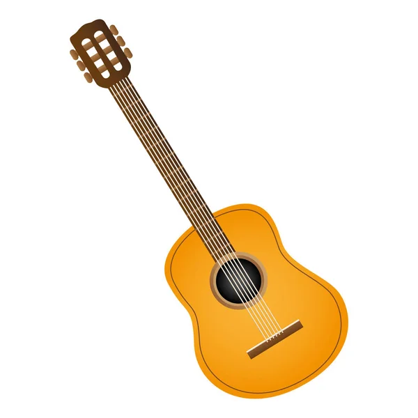 Färgglada siluett med akustisk gitarr — Stock vektor