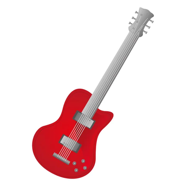 Πολύχρωμο σιλουέτα με ηλεκτρική κιθάρα — Διανυσματικό Αρχείο