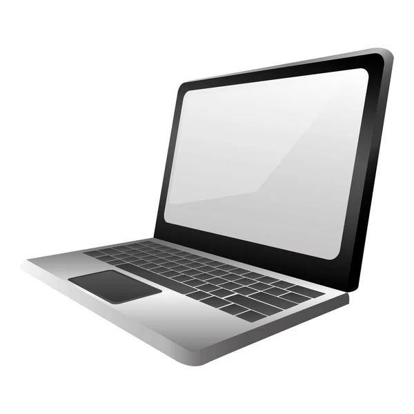 Zwart-wit silhouet met laptop zijaanzicht — Stockvector