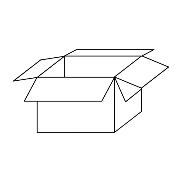 Černobílý tisk obrysů pro balení otevřené a prázdné — Stockový vektor