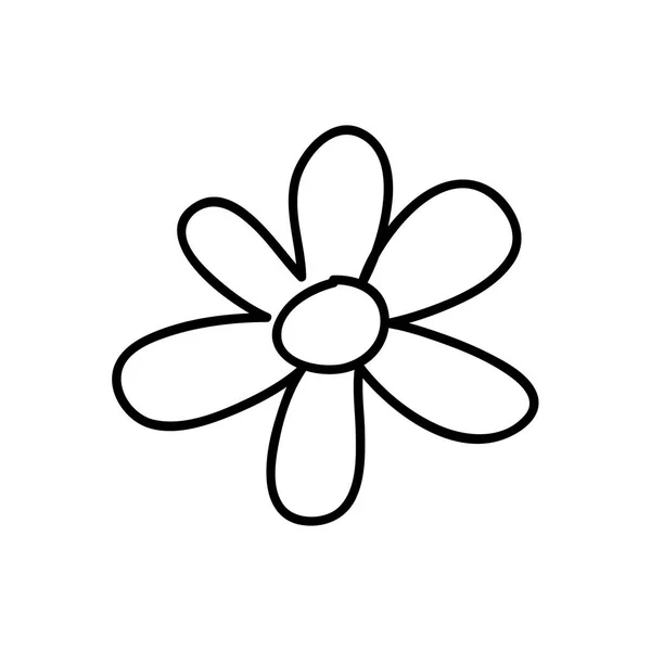 花図を白黒の輪郭 — ストックベクタ