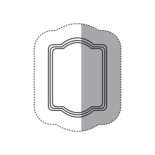 Placa emblema en blanco icono — Vector de stock