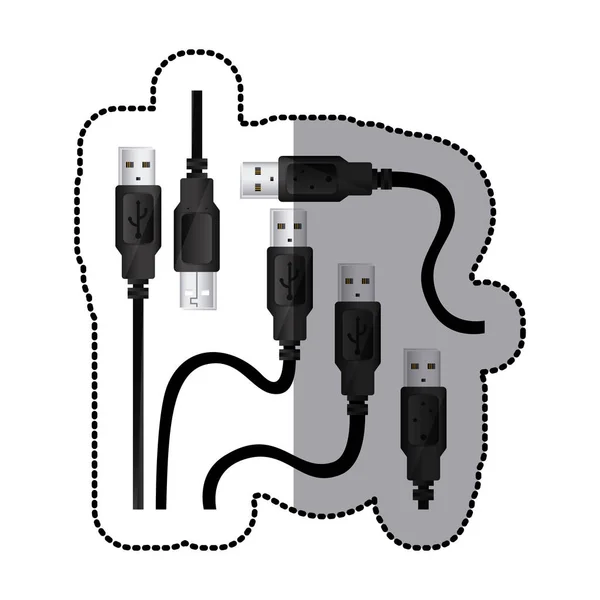 Imagem de ícone de conexão USB — Vetor de Stock