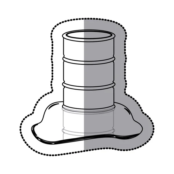 Pétrole de baril avec icône de pétrole renversé — Image vectorielle