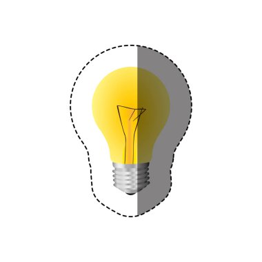 siluet sarı ampul ışık ile renk etiket