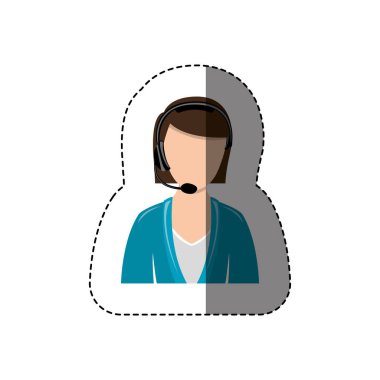 yarım vücut yüz olmadan kadın müşteri hizmetleri ile renk etiket