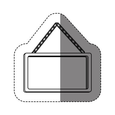 tek renkli kontur sopa ile dikdörtgen çerçeve ayna zinciri ile